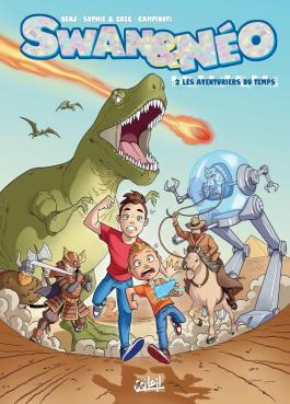 Couverture de la BD Swan et Néo - tome 02 Aventuriers du temps - Tome 2 de Benj - Editions Soleil